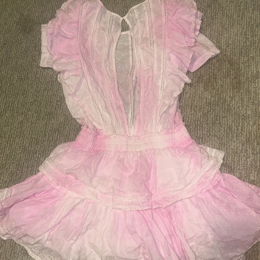 LoveShackFancy Natasha heritage mini dress in peony pink - Picture 3 of 4